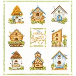 Cross stitch kit "Birdhouses" SANS-74