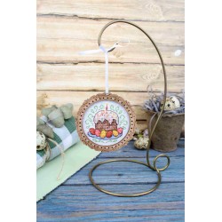 Cross-stitch on wooden base "Miniature. Easter cake" SO-137