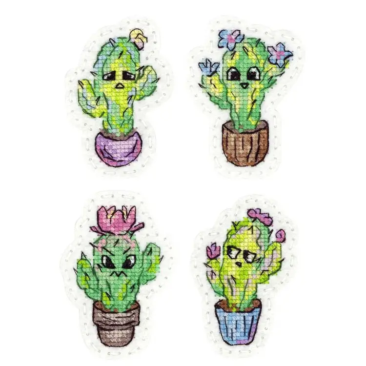 Cross stitch kit "Emotional Cacti. Badges. Magnets" ST-1077 Cross stitch kit "Emotional Cacti. Badges. Magnets" ST-1077