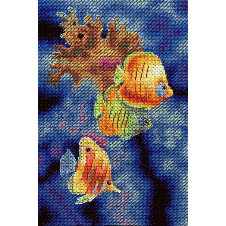 Cross stitch kit "Coral reef inhabitants" SNV-888