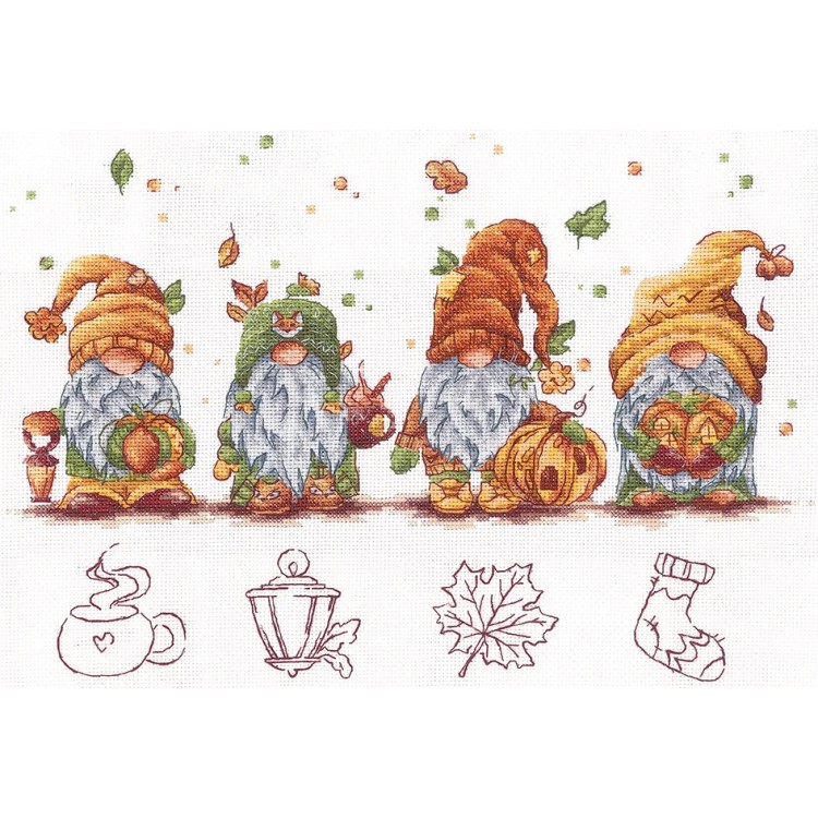 Cross stitch kit Autumn gnomes SANO-34