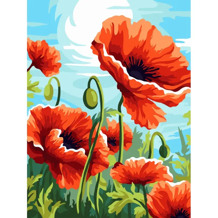 Bright poppies 30x40 cm KT710