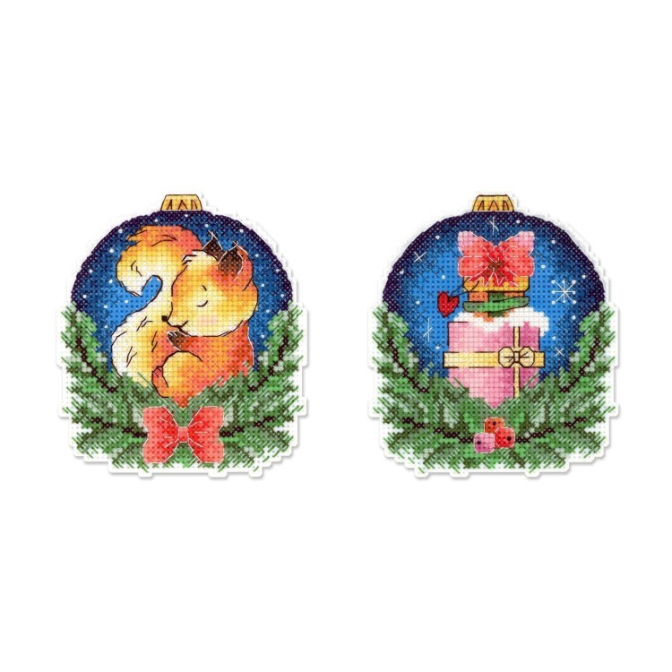 Cross stitch kit "New Year's ball with a squirrel" SR-1160