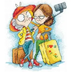 Cross stitch kit "Granny Travelers" SANB-28