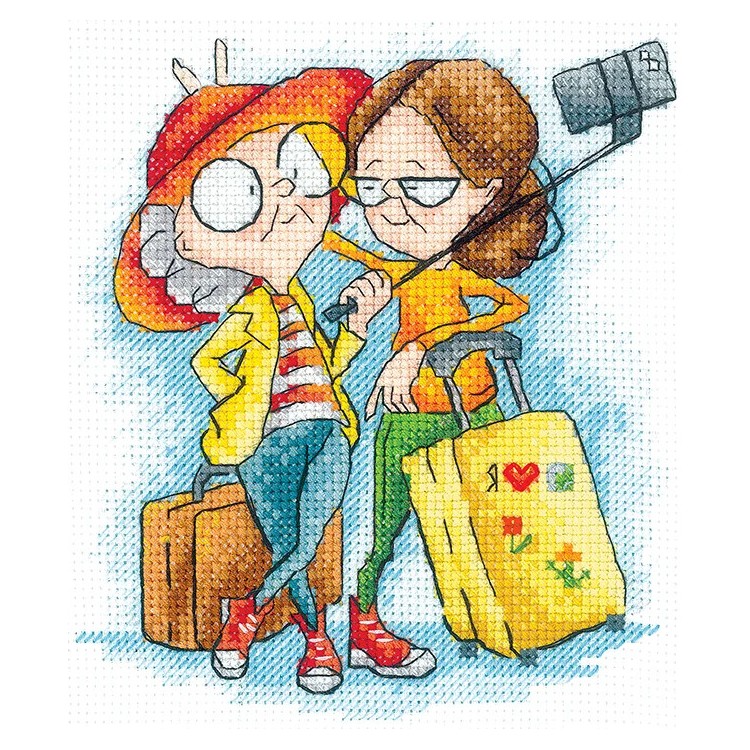 Cross stitch kit "Granny Travelers" SANB-28