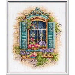 Cross stitch kit "Window and flowers" PDE-7433