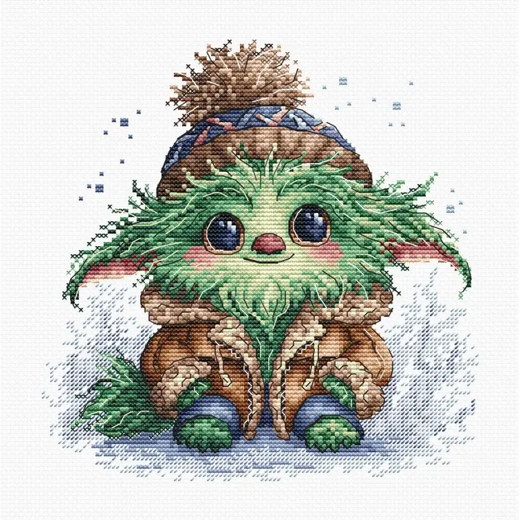 Cross stitch kit "Little Green Monster" AVA-P079 Cross stitch kit "Little Green Monster" AVA-P079
