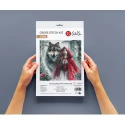 Cross stitch kit  "The Young Girl and the Guardian Wolf" AVA-P083
