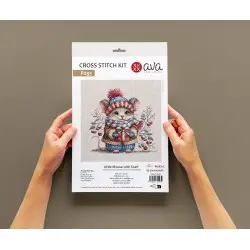 Cross stitch kit  "Little Mouse with Scarf" AVA-P095