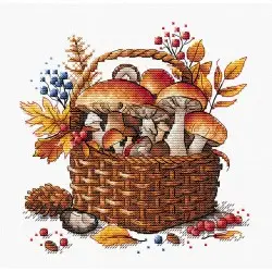 Cross stitch kit  "Basket of Autumn Mushrooms" AVA-P097