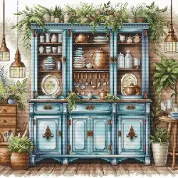 Cross stitch kit  "Blue Cupboard" AVA-P102