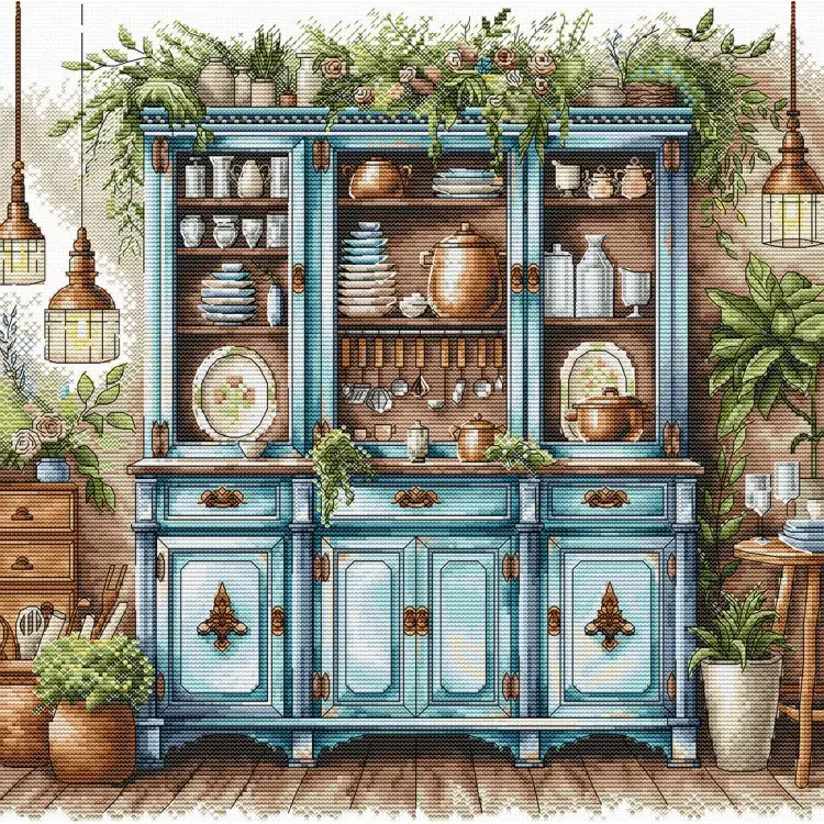 Cross stitch kit "Blue Cupboard" AVA-P102 Cross stitch kit "Blue Cupboard" AVA-P102