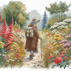 Cross stitch kit  "Floral Path" AVA-P107