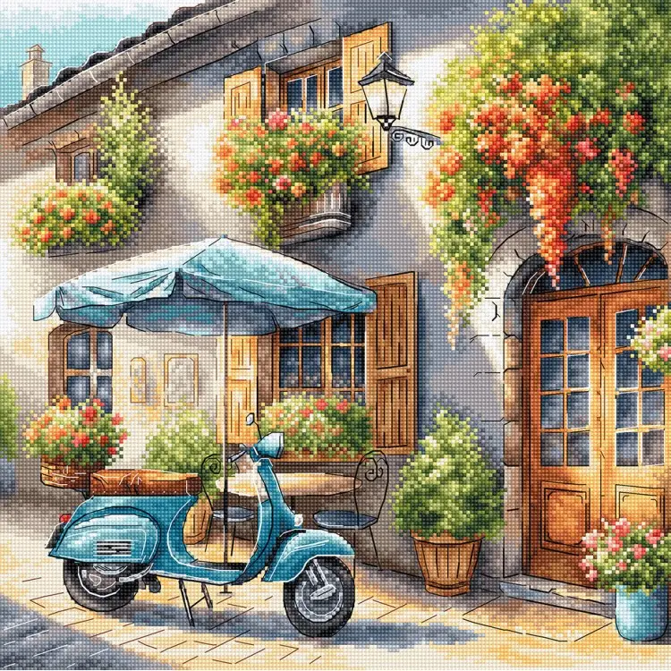 Cross stitch kit  "The Blue Vespa" AVA-P168