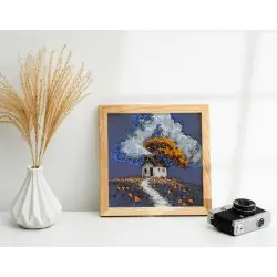 Mini Bead embroidery kit - Cottage Beneath the Clouds AAM-263