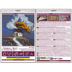 Mini Bead embroidery kit - Cottage Beneath the Clouds AAM-263