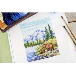 Cross stitch kit "By the mountain river" SNV-934