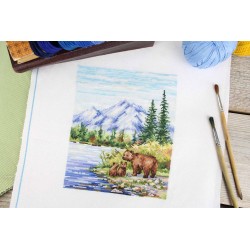 Cross stitch kit "By the mountain river" SNV-934