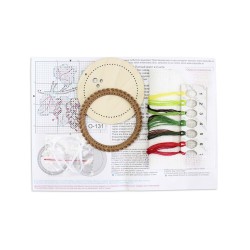 Cross-stich on wooden base "Miniature. Summer berries. Currants" SO-131