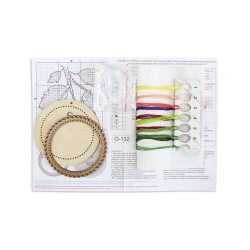 Cross-stich on wooden base "Miniature. Summer berries. Blackberries" SO-132