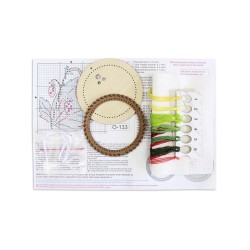 Cross-stich on wooden base "Miniature. Summer berries. Strawberries" SO-133