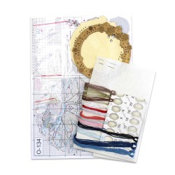 Cross-stich on wooden base "Miniature. On the river ice" SO-134