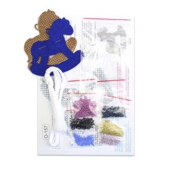 Cross-stich on wooden base "Little Dark Horse" SO-157