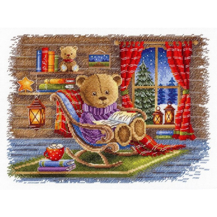Cross stitch kit "With a Favorite Book" SNV-926