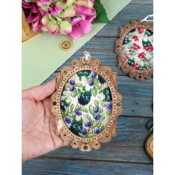 Cross-stich on wooden base "Miniature. Blueberry Forest" SO-143