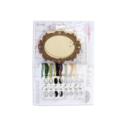 Cross-stich on wooden base "Miniature. Blueberry Forest" SO-143