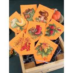 Cross stitch kit "Autumn garland orange (7 flags)" ST-1002