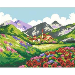 (Discontinued) Diamond Painting Kit Beauty of Mountains 24x30 cm AZ-332