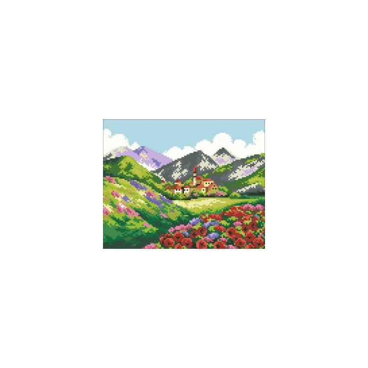 (Discontinued) Diamond Painting Kit Beauty of Mountains 24x30 cm AZ-332