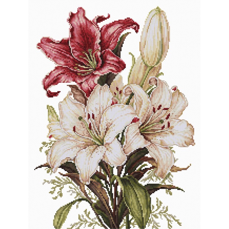 Cross Stitch Kit. "The Scent of Lilies" 24 x 34 cm SB7054