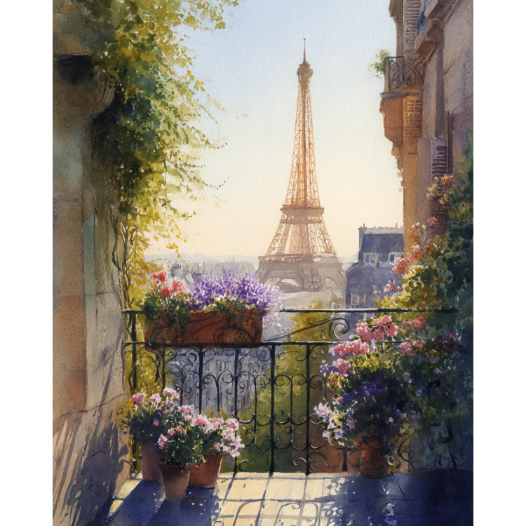 Diamond painting with subframe "Eiffel Tower"  40x50 cm DP429