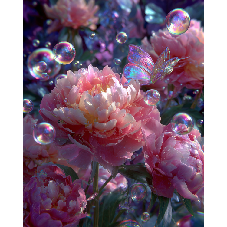 Diamond painting with subframe "Peonies"  40x50 cm DP431