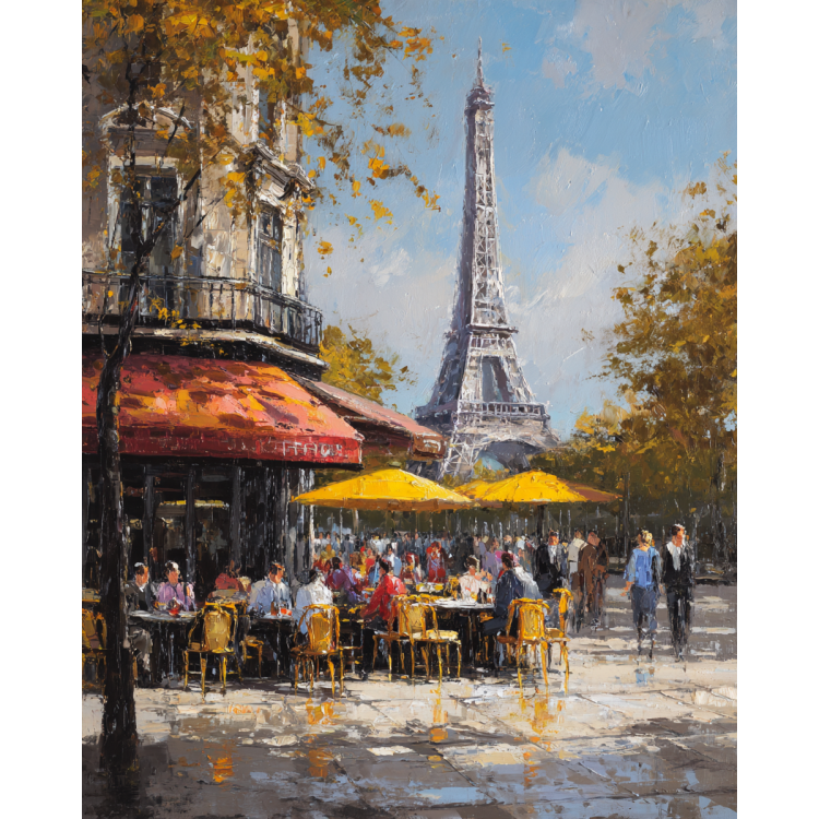 Diamond painting with subframe "Street in Paris"  40x50 cm DP437