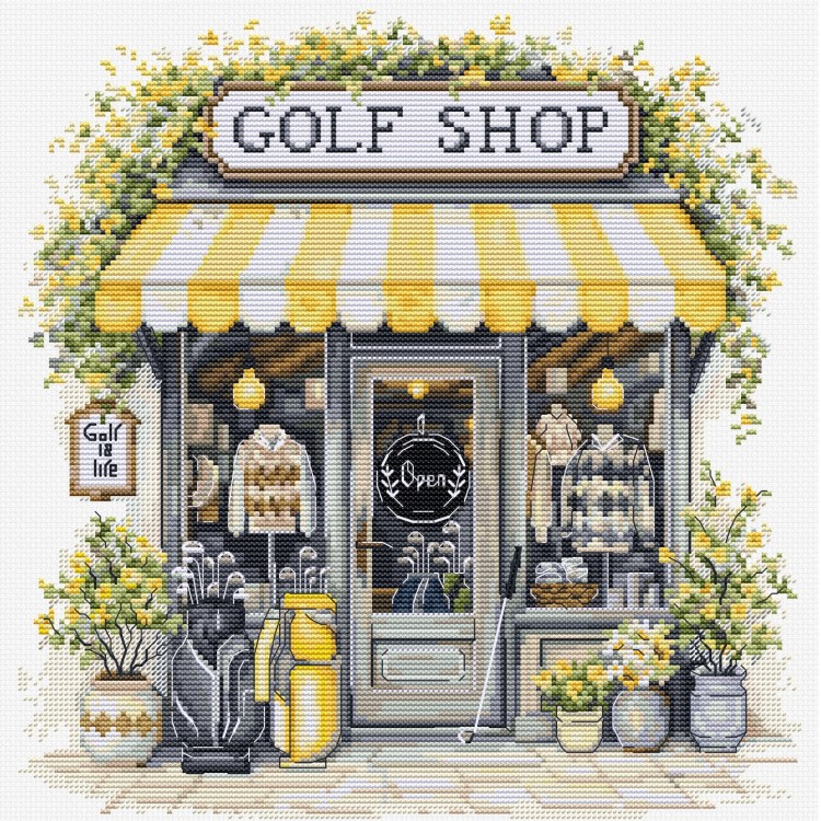 Cross Stitch Kit. "Golf Shop" 24 x 25 cm SB1438