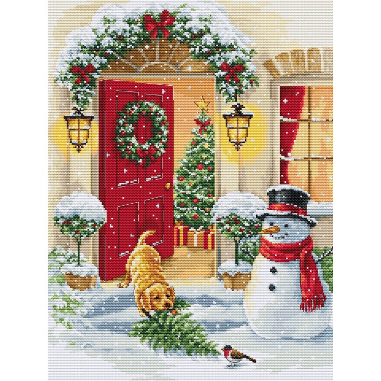 Cross Stitch Kit. "Puppy Joy" 29 x 38 cm SBU5097