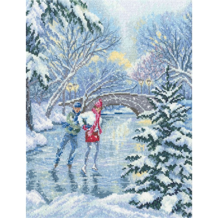 Cross-stitch kit "On the Ice Rink" 20,5x27 RTOM974