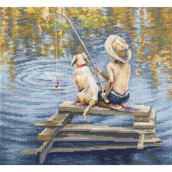 Cross-stitch kit "Gone Fishing" 27,5x24,5 RTOM998