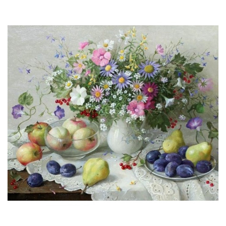 Diamond Painting Kit Flower & Fruit Still Life 60х50 cm AZ-1196