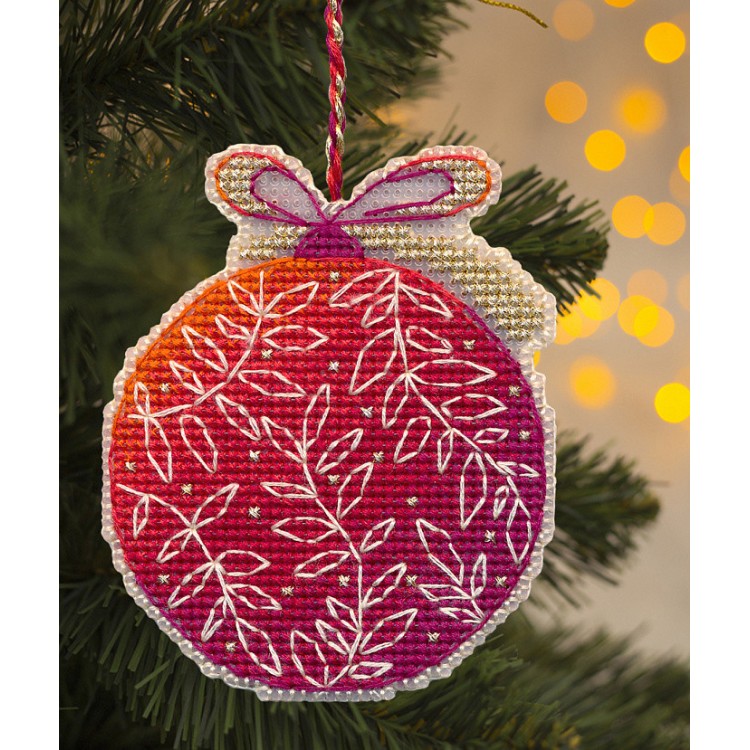 Cross stitch kit "Christmas tree decoration. Red ball" S1695