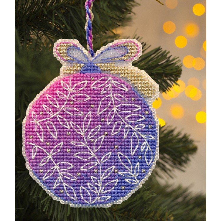 Cross stitch kit "Christmas tree decoration. Lilac ball" S1696