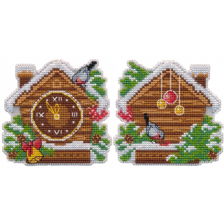 Cross stitch kit "Christmas tree decoration. New Year's clock" S1702