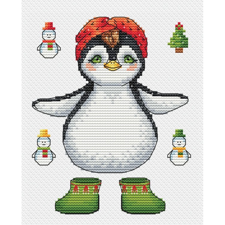 Cross stitch kit "Penguin with a garland" SANP-70