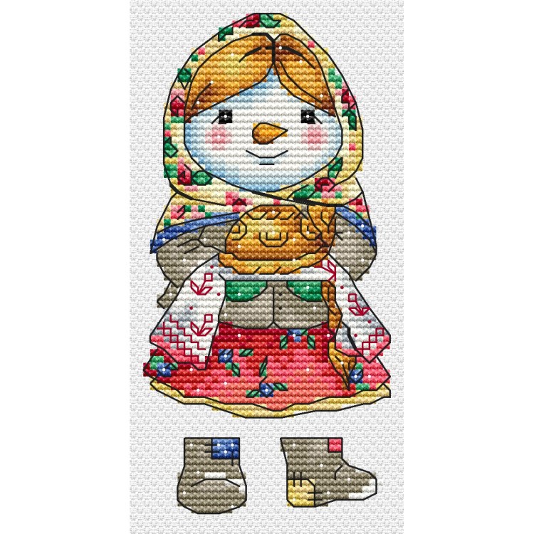 Cross stitch kit "Snowman girl" SANS-81