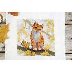 Cross stitch kit "Fluffy ginger cat" SNV-908