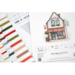Cross Stitch Kit "Welcome to Coffee!" 18 x 20 cm SB1427