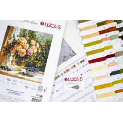 Cross Stitch Kit "Vase with Roses and Blueberries" 35 x 35 cm SB719